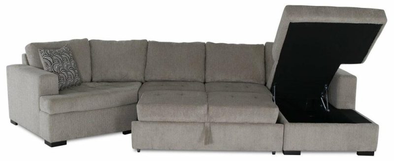 Legend 3-Piece Left-Facing Chenille Cuddler Sleeper Sectional With Chaise – Platinum Furniture