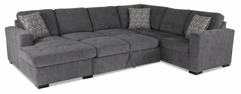 Legend 3-Piece Left-Facing Chenille Sleeper Sectional Sofa – Pepper Furniture