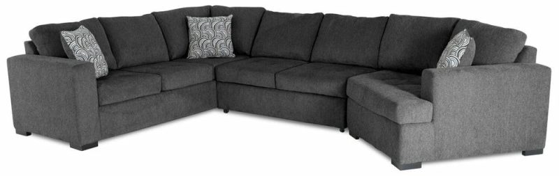 Legend 3-Piece Right-Facing Chenille Cuddler Sleeper Sectional – Pepper Furniture