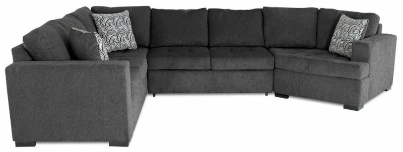 Legend 3-Piece Right-Facing Chenille Cuddler Sleeper Sectional – Pepper Furniture