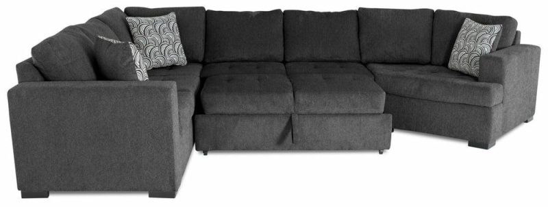 Legend 3-Piece Right-Facing Chenille Cuddler Sleeper Sectional – Pepper Furniture