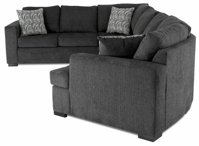 Legend 3-Piece Right-Facing Chenille Cuddler Sleeper Sectional – Pepper Furniture