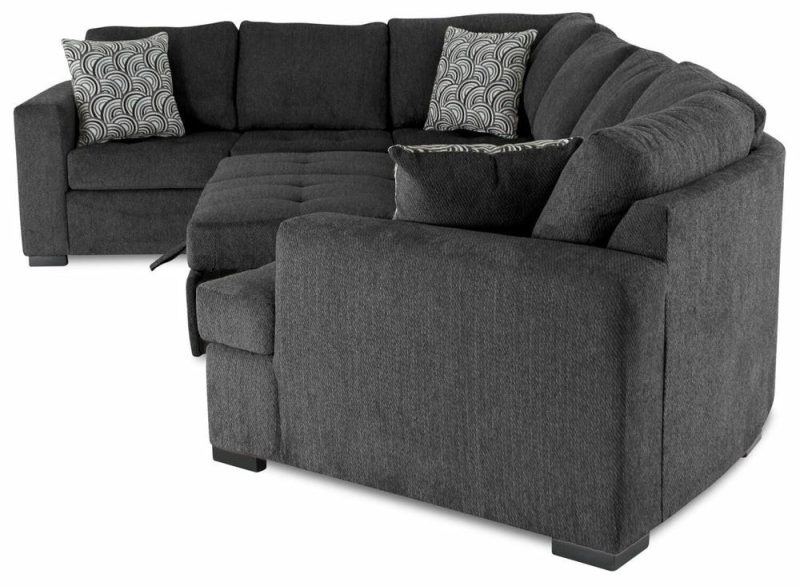 Legend 3-Piece Right-Facing Chenille Cuddler Sleeper Sectional – Pepper Furniture