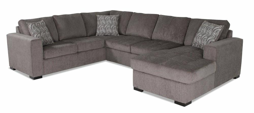 Legend 3-Piece Right-Facing Chenille Sleeper Sectional Sofa – Pewter Furniture