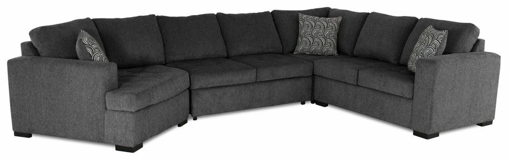 Legend 4-Piece Left-Facing Chenille Cuddler Sleeper Sectional – Pepper Furniture