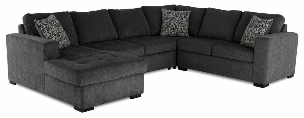 Legend 4-Piece Left-Facing Chenille Sleeper Sectional – Pepper Furniture