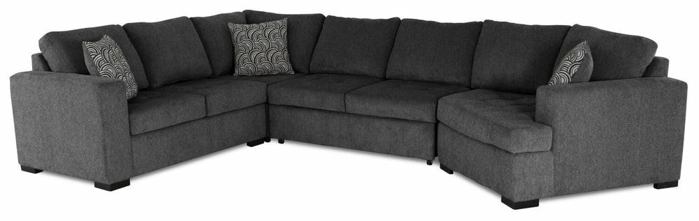 Legend 4-Piece Right-Facing Chenille Cuddler Sleeper Sectional – Pepper Furniture