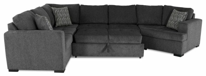 Legend 4-Piece Right-Facing Chenille Cuddler Sleeper Sectional – Pepper Furniture