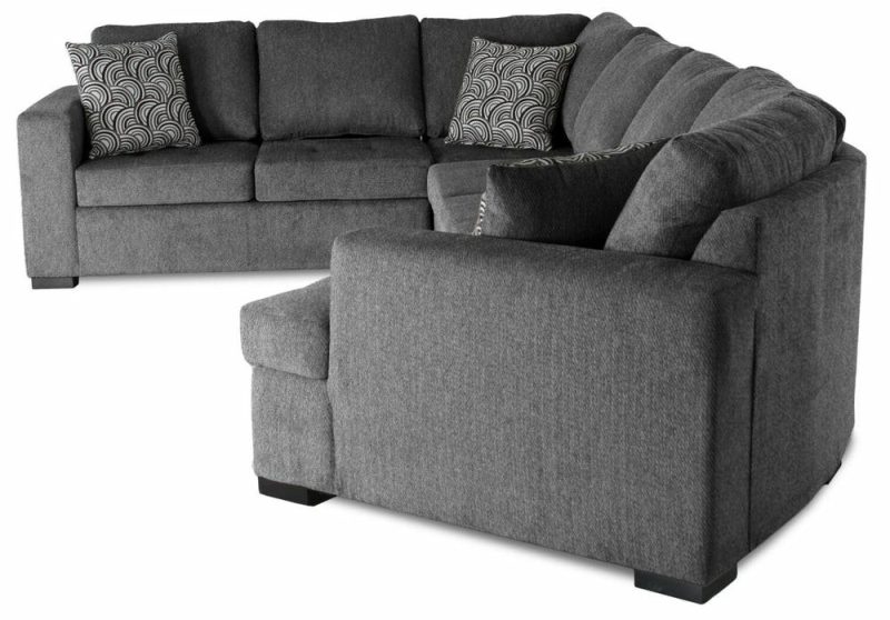 Legend 4-Piece Right-Facing Chenille Cuddler Sleeper Sectional – Pepper Furniture