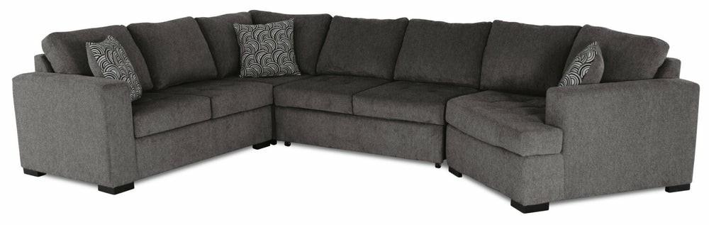 Legend 4-Piece Right-Facing Chenille Cuddler Sleeper Sectional – Pewter Furniture