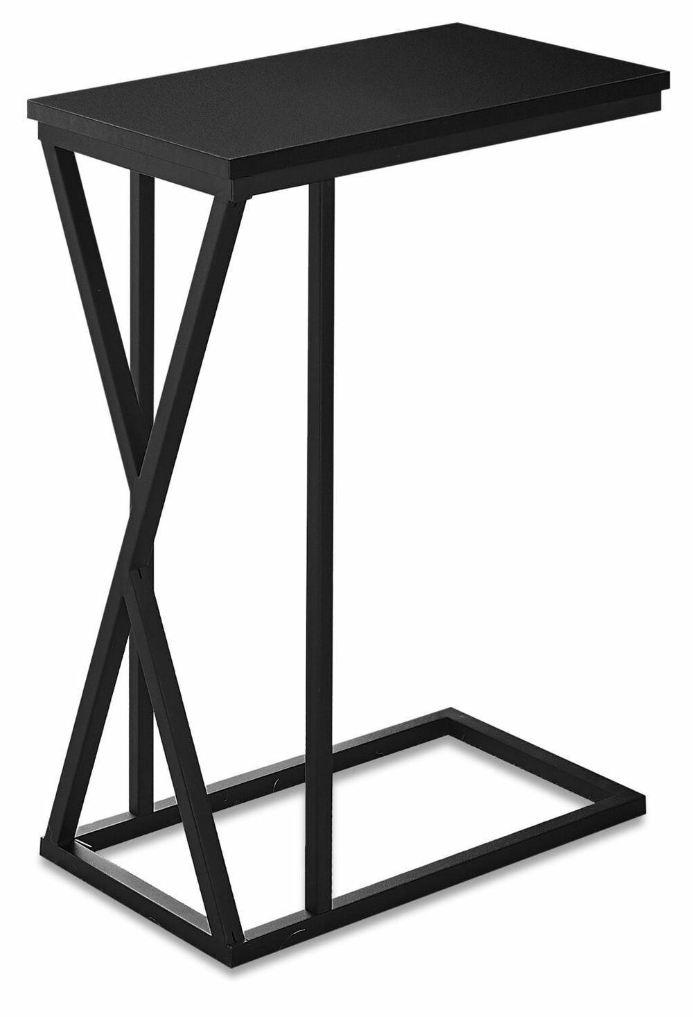 Leila 10.25″ C-Shaped Chairside Table – Black End Tables