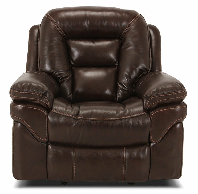 Leo Genuine Leather Rocker Recliner – Walnut Furniture