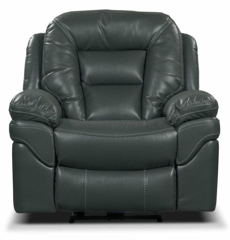 Leo Leath-Aire® Fabric Power Recliner – Grey Furniture