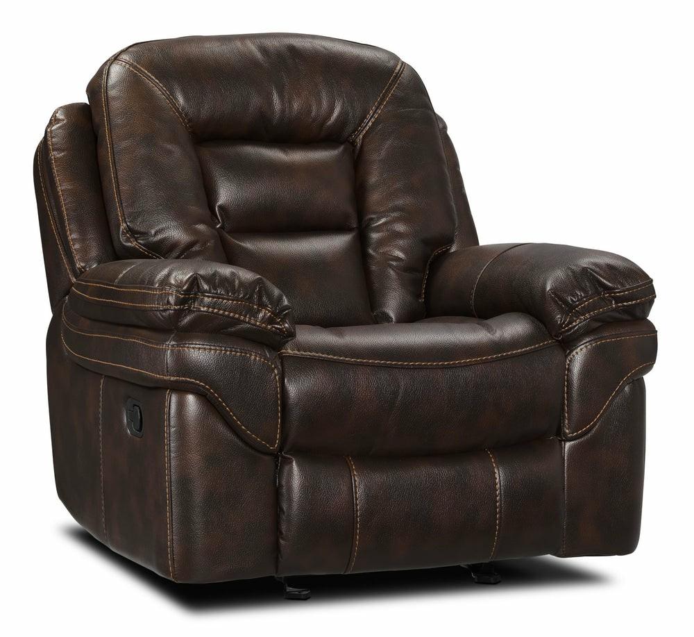 Leo Leath-Aire® Fabric Rocker Recliner – Walnut Furniture