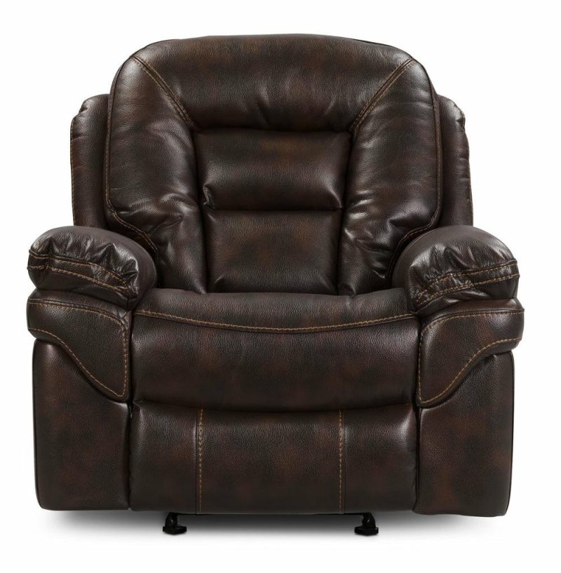 Leo Leath-Aire® Fabric Rocker Recliner – Walnut Furniture