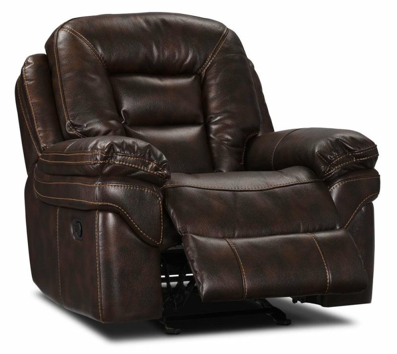 Leo Leath-Aire® Fabric Rocker Recliner – Walnut Furniture