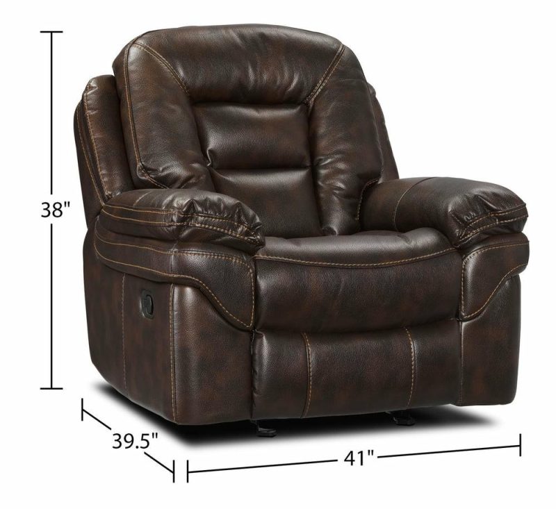 Leo Leath-Aire® Fabric Rocker Recliner – Walnut Furniture