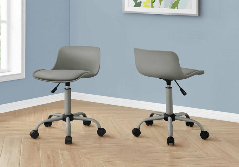 Letty 18.5″ Compact Office Chair With Low Back – Grey Chairs