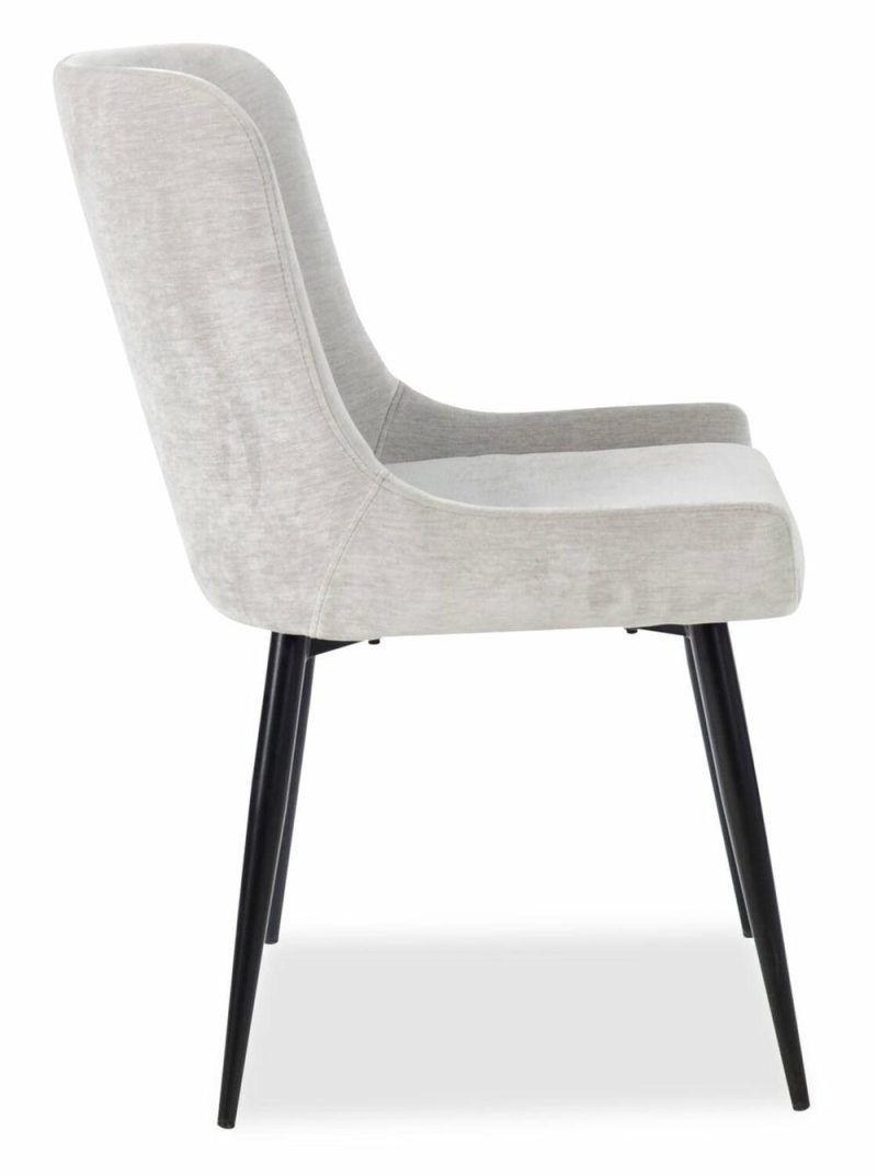 Lexi Dining Chair With Velvet-Look Fabric, Metal – Taupe Accent Chairs