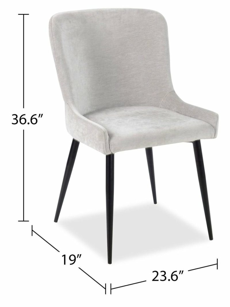 Lexi Dining Chair With Velvet-Look Fabric, Metal – Taupe Accent Chairs