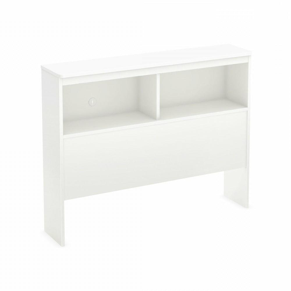 Libra Twin Bookcase Headboard With Storage – Pure White Bedroom