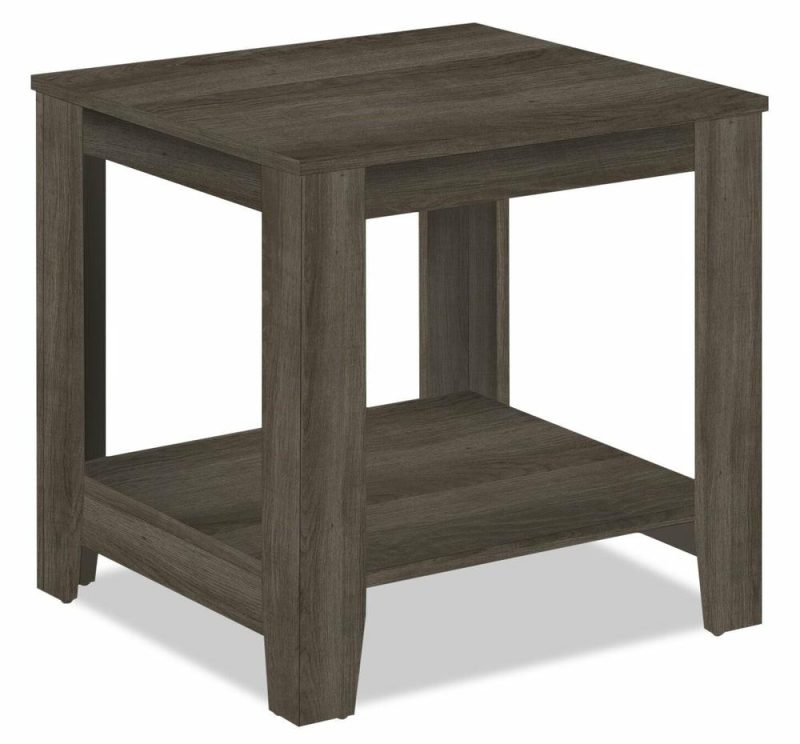 Lincoln 42″ Traditional 3-Pack Coffee + 2 End Tables With Shelf – Black Brown Coffee Tables