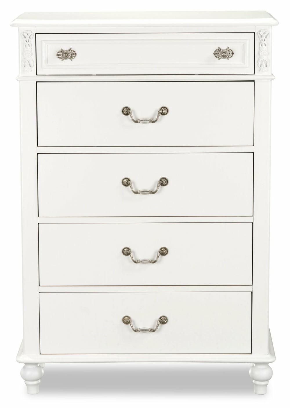 Livy 5-Drawer Bedroom Chest For Kids, 35″W – White Bedroom