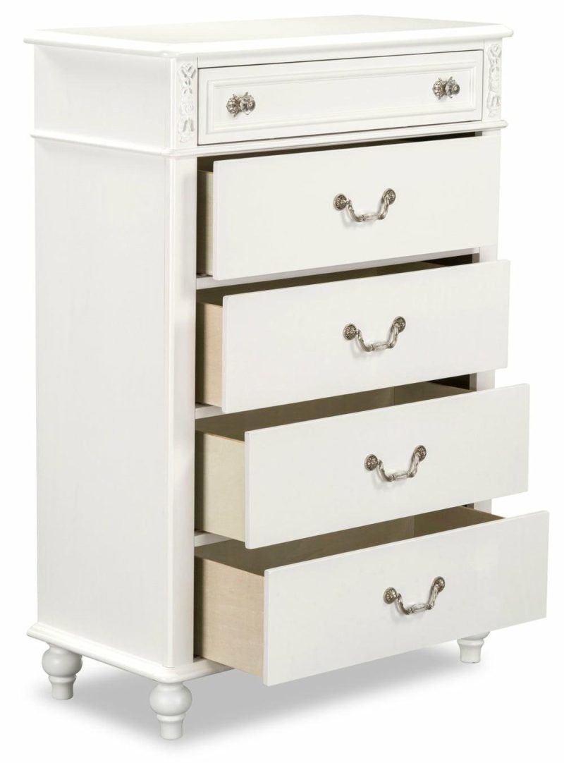 Livy 5-Drawer Bedroom Chest For Kids, 35″W – White Bedroom