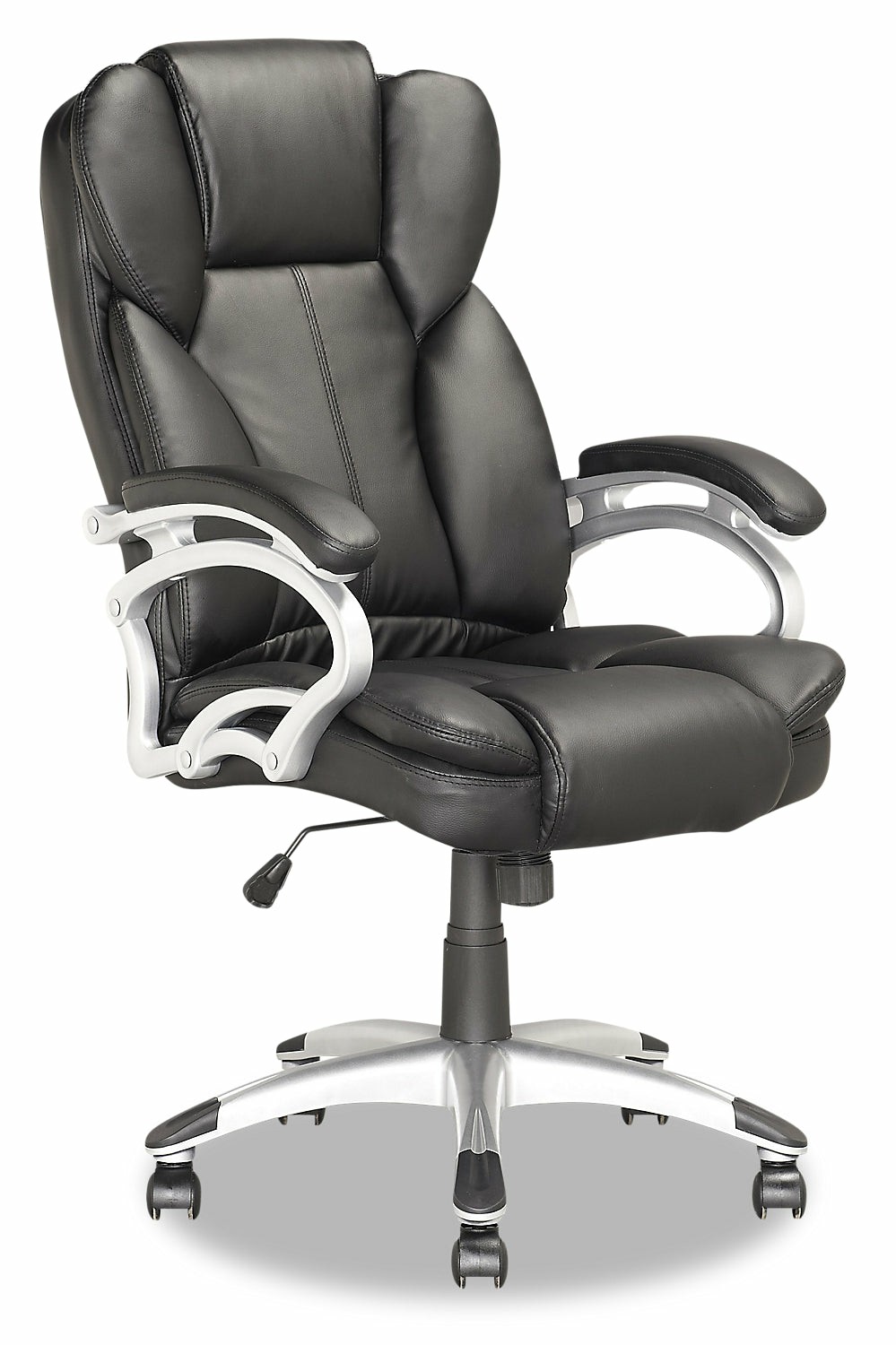 Lodwig 26″ Deluxe Office Chair – Black Faux Leather Chairs