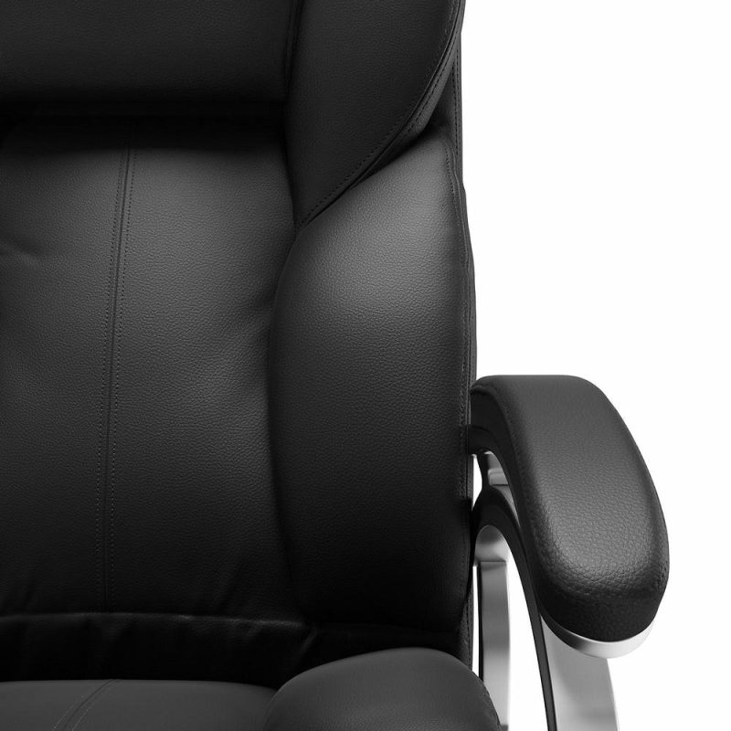 Lodwig 26″ Deluxe Office Chair – Black Faux Leather Chairs