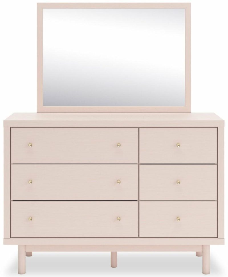 Lola 6-Drawer Dresser, 50.63″W – Blush Bedroom