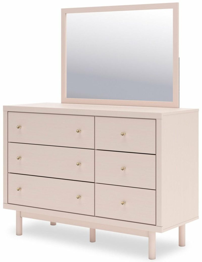 Lola 6-Drawer Dresser, 50.63″W – Blush Bedroom