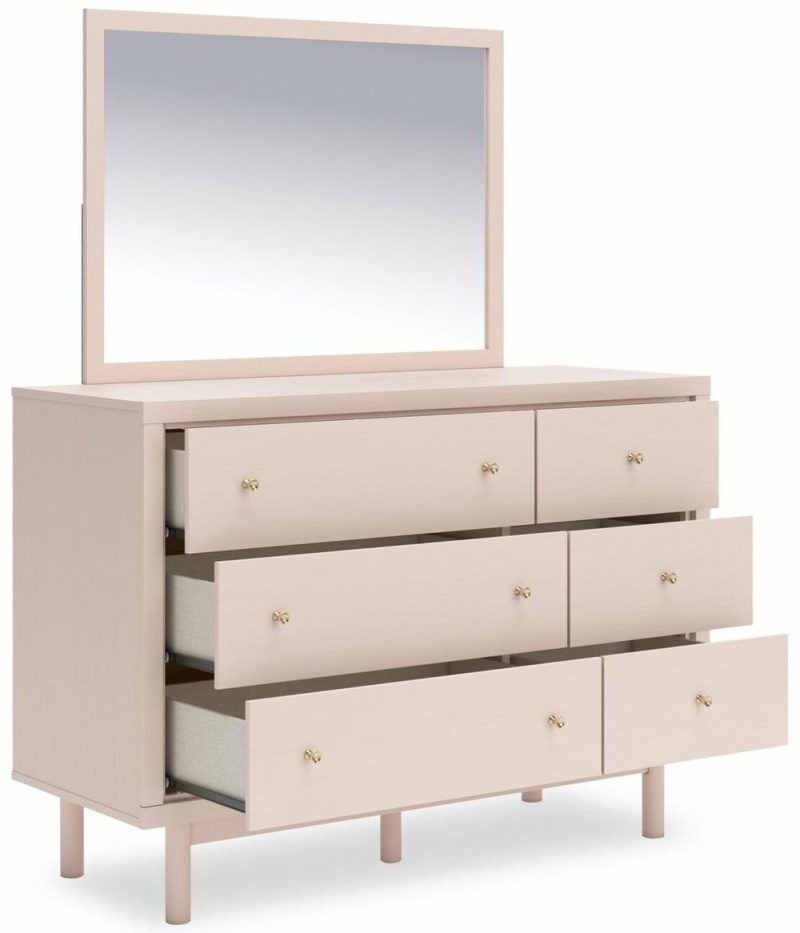 Lola 6-Drawer Dresser, 50.63″W – Blush Bedroom