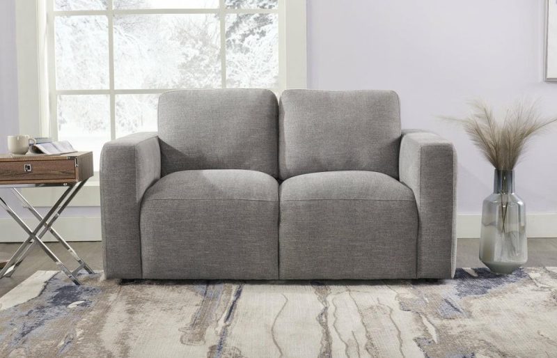 Lotus Chenille Loveseat – Charcoal Furniture