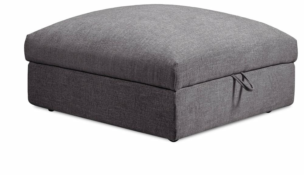 Lotus Chenille Ottoman – Charcoal Furniture