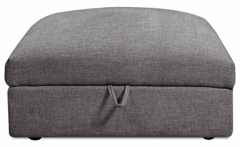 Lotus Chenille Ottoman – Charcoal Furniture