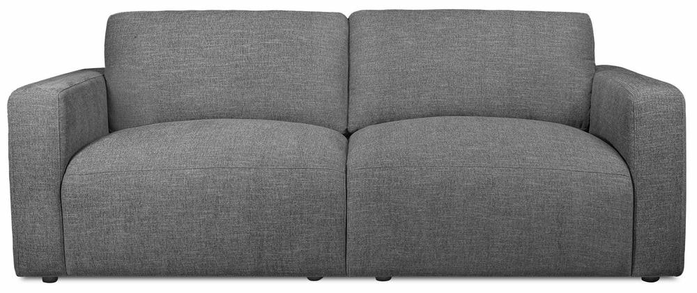 Lotus Modular 89″ Charcoal Grey Chenille Fabric Sofa With Feather Down Cushions Furniture