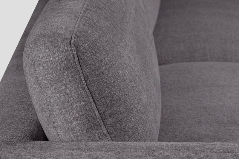 Lotus Modular 89″ Charcoal Grey Chenille Fabric Sofa With Feather Down Cushions Furniture