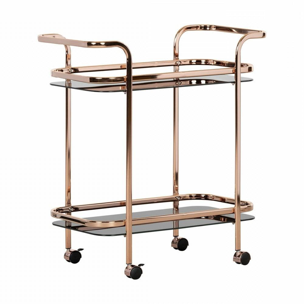 Maliza Bar Cart – Pink Gold Buffets, Servers And Cabinets