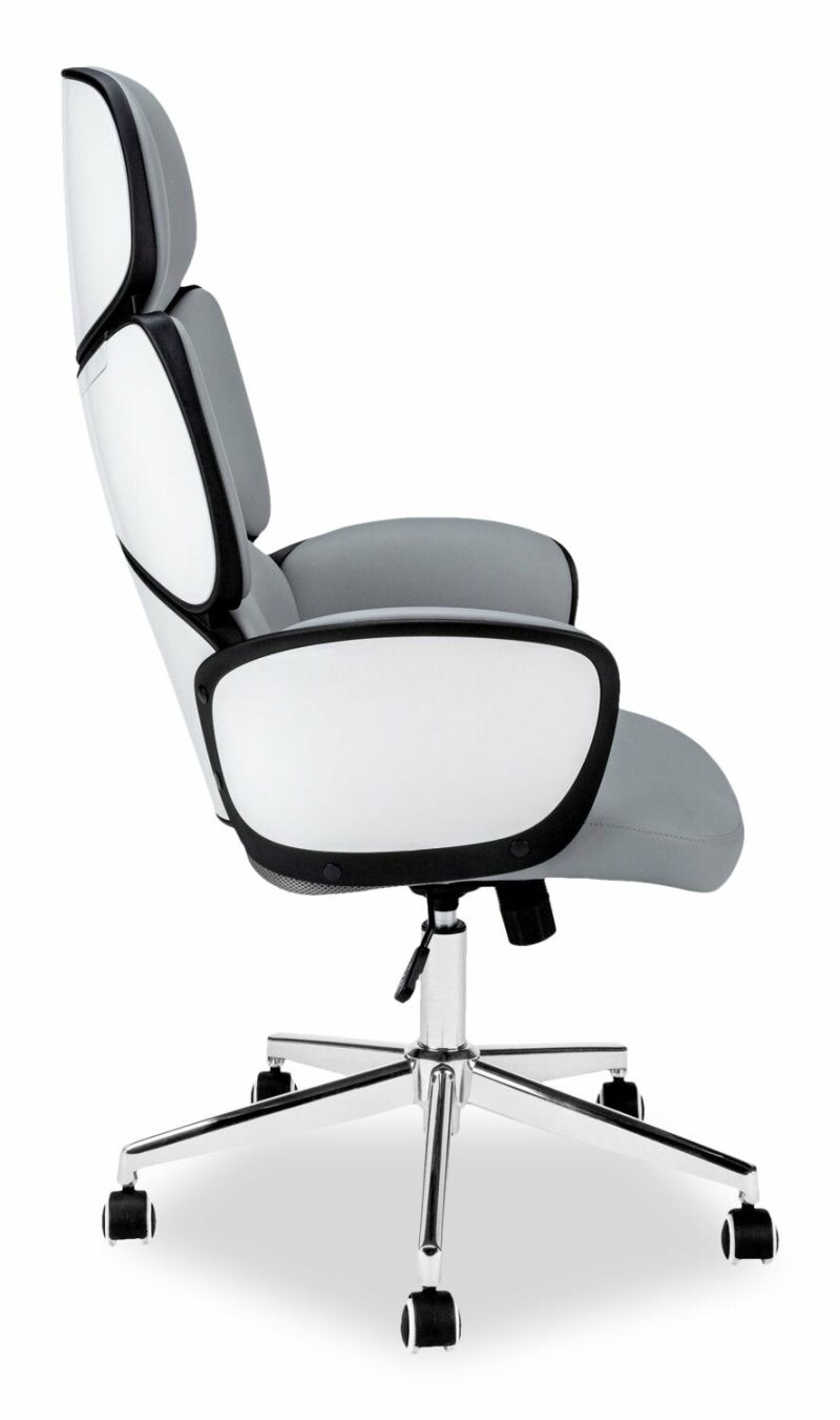 Maren 25″ Executive Office Chair – Grey & White Chairs