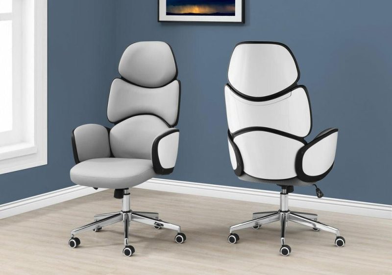 Maren 25″ Executive Office Chair – Grey & White Chairs