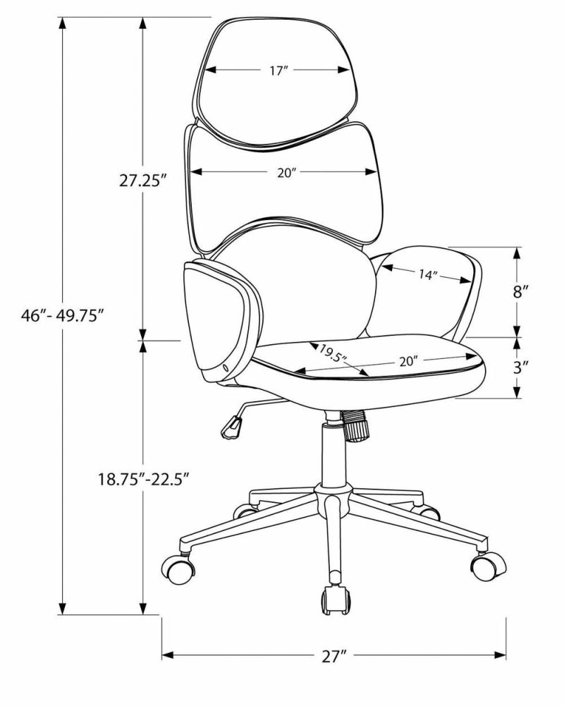 Maren 25″ Executive Office Chair – Grey & White Chairs