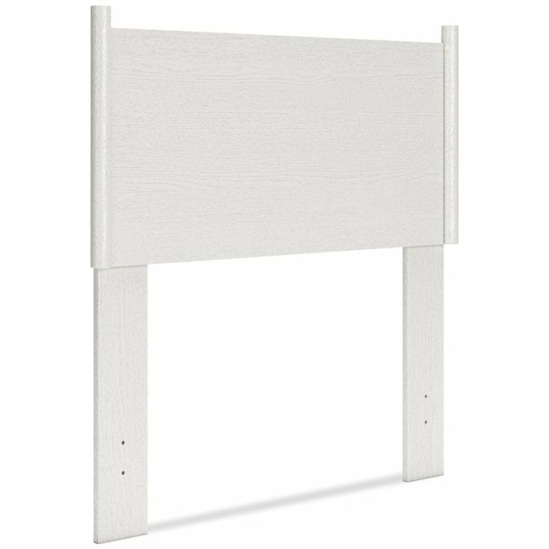 Mavi Panel Headboard With 2-Sided Fabric & Vegan Leather Cushion For Kids, White – Twin Size Bedroom