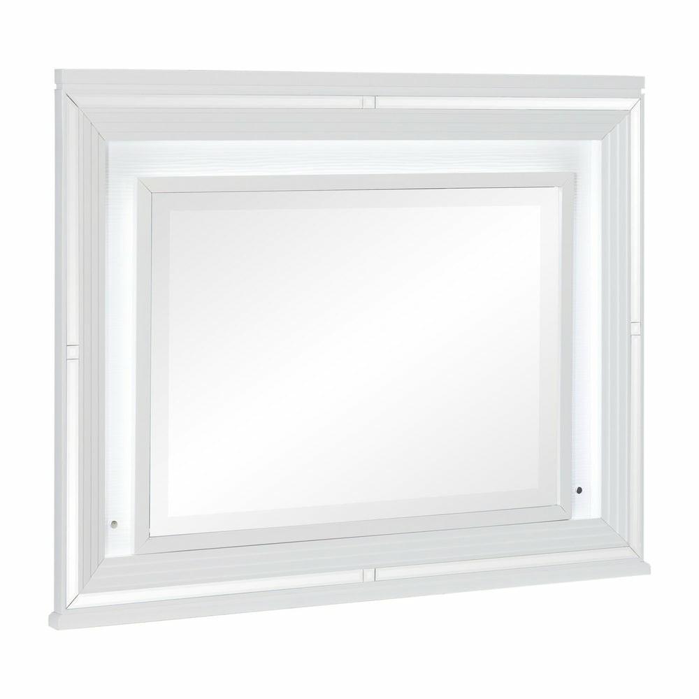 Max Bedroom Dresser Mirror With Led Light, Glam – White Bedroom