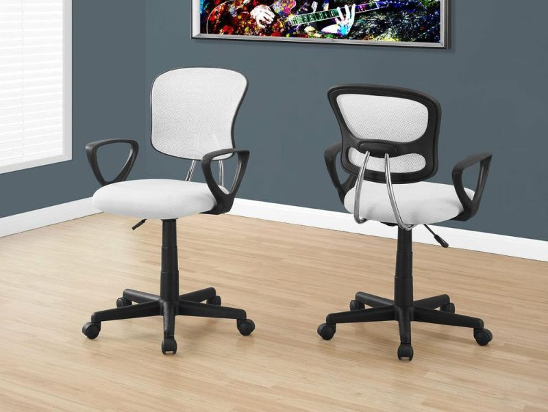 Mika 21″ Office Chair – White & Black Chairs