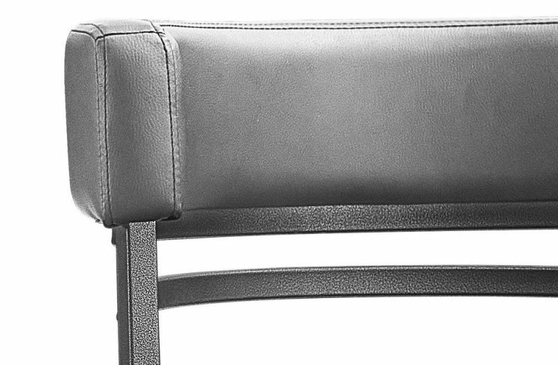 Mila Barstool With Swivel Seat, Vegan Leather Fabric, Metal – Grey Bar Stools