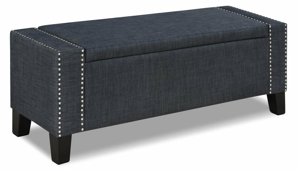 Milan 53.5″ Storage Ottoman – Grey Linen-Look Furniture