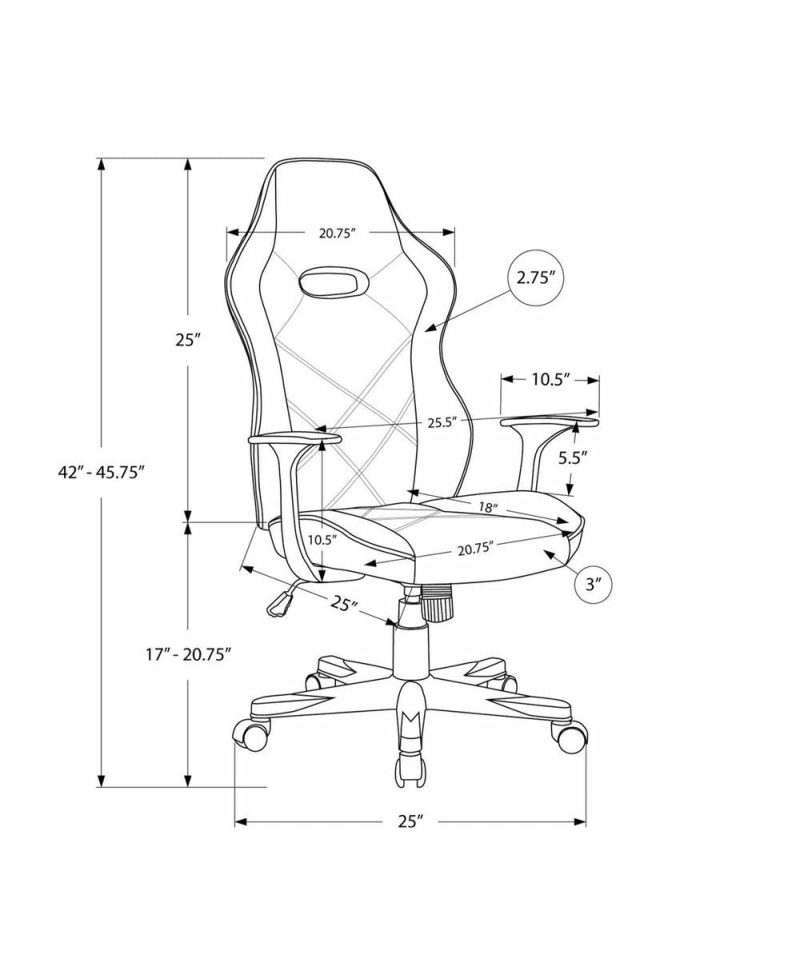 Miller 25.5″ Gaming Chair – Red & Black Chairs