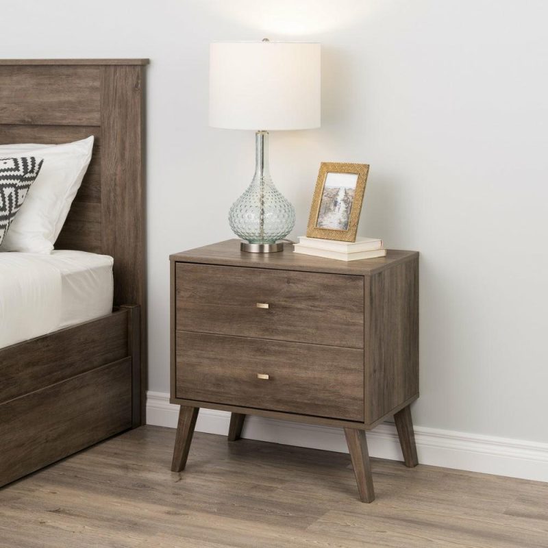 Milo 2-Drawer Nightstand – Drifted Grey Bedroom