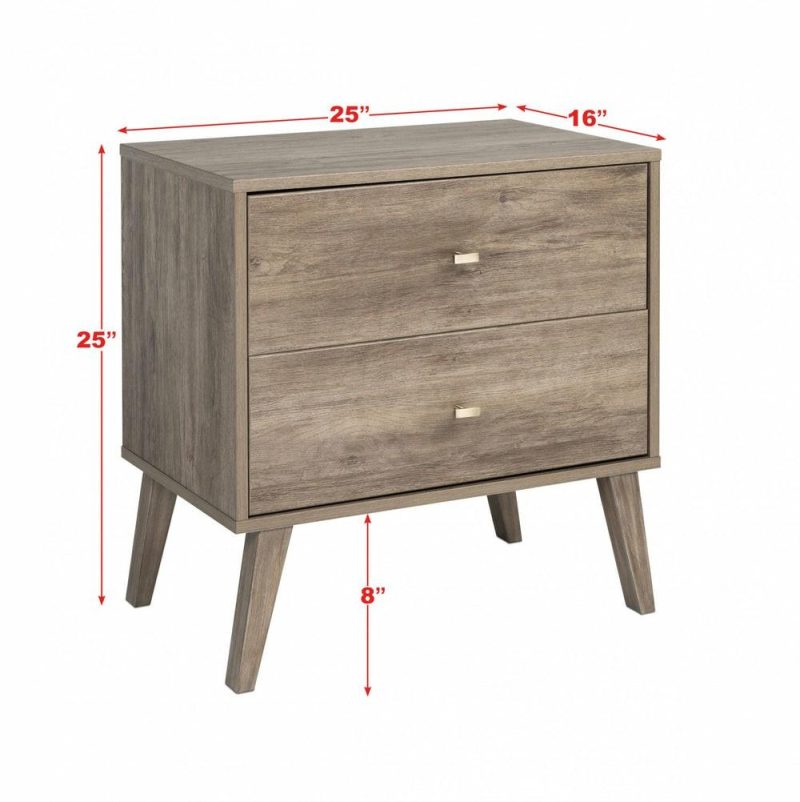 Milo 2-Drawer Nightstand – Drifted Grey Bedroom